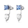Pendientes Mesmera con cortes mixtos, desmontables, azules, chapados en rodio