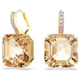 Pendientes Millenia Drop con cortes mixtos, color caramelo, chapados en tono dorado