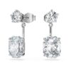 Pendientes octogonales con diamantes cultivados en laboratorio, 9,65 ct en total, formas mixtas, oro blanco de 18K