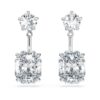 Pendientes octogonales con diamantes cultivados en laboratorio, 9,65 ct en total, formas mixtas, oro blanco de 18K