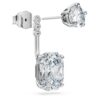 Pendientes octogonales con diamantes cultivados en laboratorio, 9,65 ct en total, formas mixtas, oro blanco de 18K