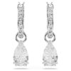 Pendientes Stilla con corte de pera, corte redondo, blancos, chapados en rodio Pendientes Stilla con corte de pera, corte redondo, blancos, chapados en rodio