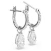 Pendientes Stilla con corte de pera, corte redondo, blancos, chapados en rodio Pendientes Stilla con corte de pera, corte redondo, blancos, chapados en rodio