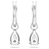 Pendientes Stilla con corte de pera, corte redondo, blancos, chapados en rodio Pendientes Stilla con corte de pera, corte redondo, blancos, chapados en rodio