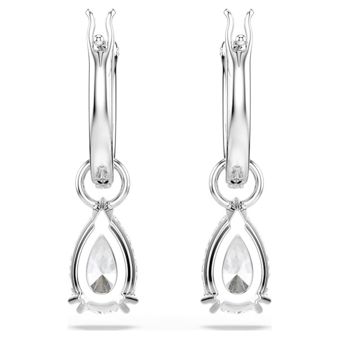 Pendientes Stilla con corte de pera, corte redondo, blancos, chapados en rodio Pendientes Stilla con corte de pera, corte redondo, blancos, chapados en rodio