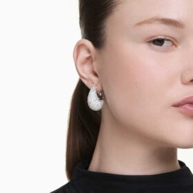 Pendientes Sublima grandes, blancos, chapados en rodio