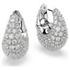 Pendientes Sublima grandes, blancos, chapados en rodio Pendientes Sublima grandes, blancos, chapados en rodio