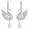 Pendientes Swan Swan, blanco, chapado en rodio Pendientes Swan Swan, blanco, chapado en rodio