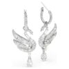 Pendientes Swan Swan, blanco, chapado en rodio Pendientes Swan Swan, blanco, chapado en rodio
