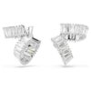 Pendientes tipo «ear cuff» de Ariana Grande X Swarovski con corte baguette, blancos, chapados en rodio