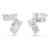 Pendientes tipo «ear cuff» de Ariana Grande X Swarovski con corte baguette, blancos, chapados en rodio