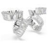 Pendientes tipo «ear cuff» de Ariana Grande X Swarovski con corte baguette, blancos, chapados en rodio