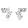 Pendientes tipo «ear cuff» de Ariana Grande X Swarovski con corte baguette, blancos, chapados en rodio