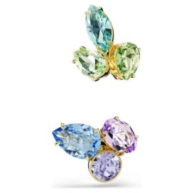 Pendientes tipo «ear cuff» de Gema: diseño asimétrico, cortes mixtos, multicolor, chapado en tono dorado