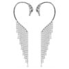 Pendientes tipo «ear cuff» de la Colección Viena: Cisne, blanco, chapado en rutenio
