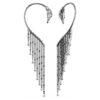 Pendientes tipo «ear cuff» de la Colección Viena: Cisne, blanco, chapado en rutenio