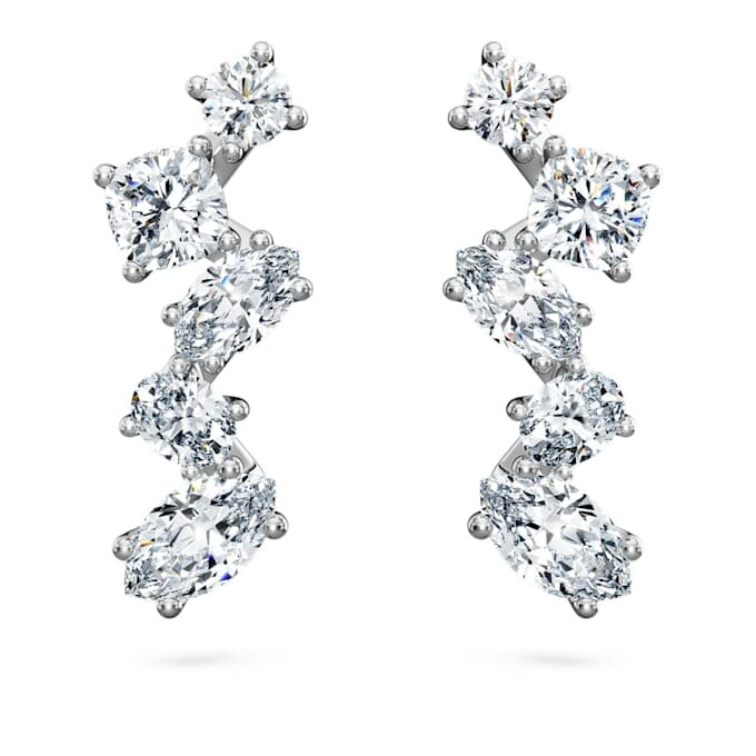 Pendientes tipo «ear cuff» Galaxy con diamantes cultivados en laboratorio de 1,25 quilates en total, formas variadas, oro blanco de 14K