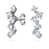 Pendientes tipo «ear cuff» Galaxy con diamantes cultivados en laboratorio de 1,25 quilates en total, formas variadas, oro blanco de 14K