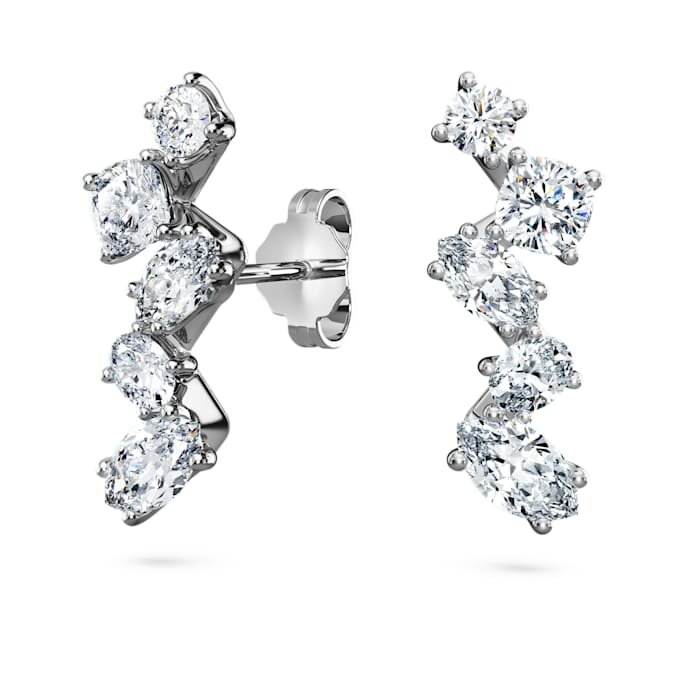 Pendientes tipo «ear cuff» Galaxy con diamantes cultivados en laboratorio de 1,25 quilates en total, formas variadas, oro blanco de 14K