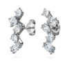 Pendientes tipo «ear cuff» Galaxy con diamantes cultivados en laboratorio de 1,25 quilates en total, formas variadas, oro blanco de 14K