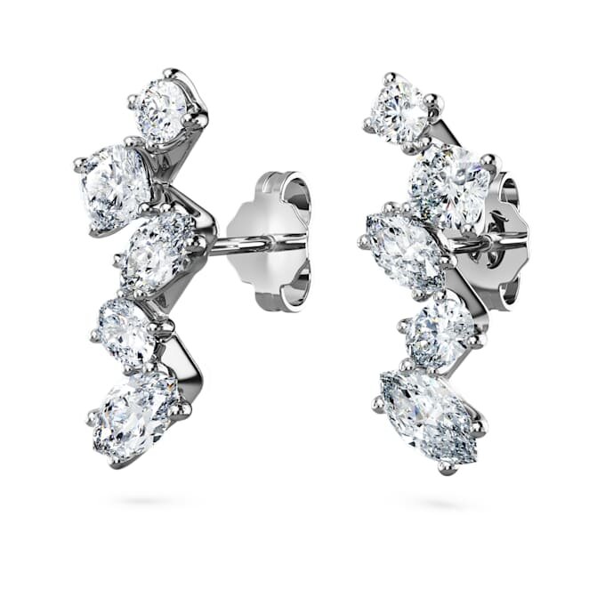 Pendientes tipo «ear cuff» Galaxy con diamantes cultivados en laboratorio de 1,25 quilates en total, formas variadas, oro blanco de 14K
