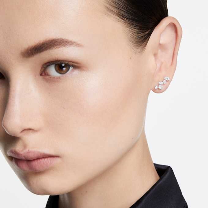Pendientes tipo «ear cuff» Galaxy con diamantes cultivados en laboratorio de 1,25 quilates en total, formas variadas, oro blanco de 14K