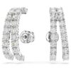 Pendientes tipo «ear cuff» Matrix, corte redondo, blancos, chapados en rodio Pendientes tipo «ear cuff» Matrix, corte redondo, blancos, chapados en rodio