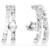 Pendientes tipo «ear cuff» Matrix, corte redondo, blancos, chapados en rodio Pendientes tipo «ear cuff» Matrix, corte redondo, blancos, chapados en rodio