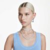 Pendientes tipo «ear cuff» Matrix, corte redondo, blancos, chapados en rodio Pendientes tipo «ear cuff» Matrix, corte redondo, blancos, chapados en rodio