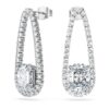 Pendientes tipo tenis octogonales con diamantes cultivados en laboratorio, 7,95 Ct en total, formas mixtas, oro blanco de 18K