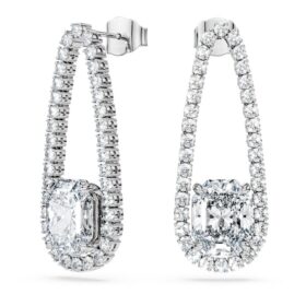 Pendientes tipo tenis octogonales con diamantes cultivados en laboratorio, 7,95 Ct en total, formas mixtas, oro blanco de 18K