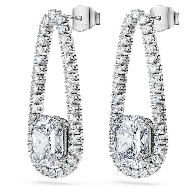 Pendientes tipo tenis octogonales con diamantes cultivados en laboratorio, 7,95 Ct en total, formas mixtas, oro blanco de 18K