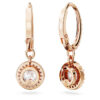 Pendientes Una Angelic Drop, corte redondo, pavé, blanco, chapado en tono oro rosa Pendientes Una Angelic Drop, corte redondo, pavé, blanco, chapado en tono oro rosa