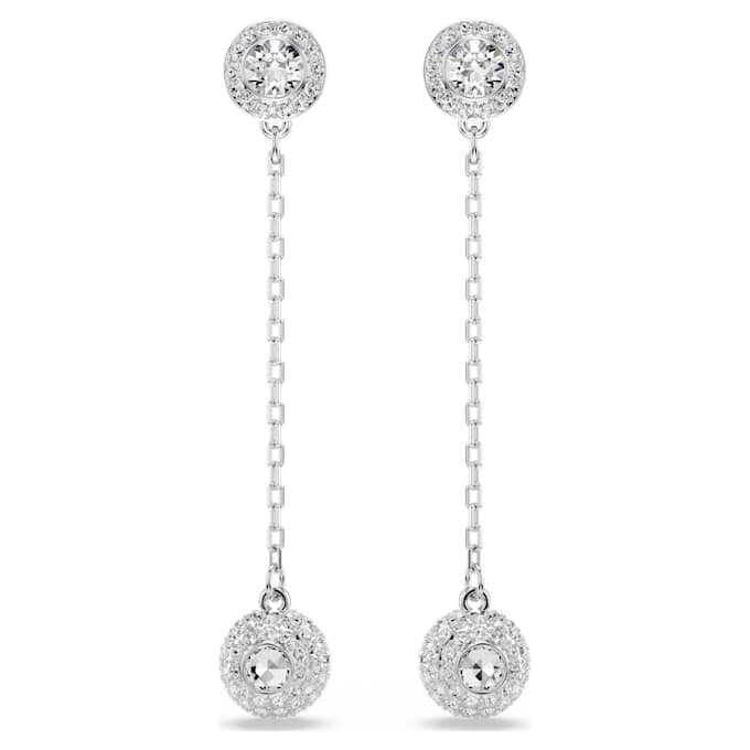 Pendientes «Una Angelic Drop» de corte redondo, blancos, chapados en rodio Pendientes «Una Angelic Drop» de corte redondo, blancos, chapados en rodio