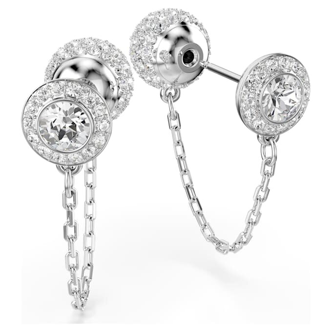 Pendientes «Una Angelic Drop» de corte redondo, blancos, chapados en rodio Pendientes «Una Angelic Drop» de corte redondo, blancos, chapados en rodio