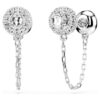 Pendientes «Una Angelic Drop» de corte redondo, blancos, chapados en rodio Pendientes «Una Angelic Drop» de corte redondo, blancos, chapados en rodio
