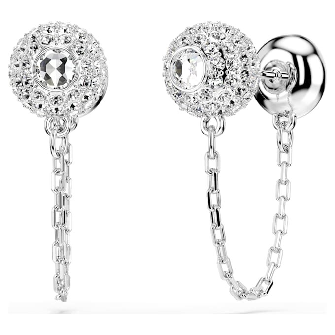 Pendientes «Una Angelic Drop» de corte redondo, blancos, chapados en rodio Pendientes «Una Angelic Drop» de corte redondo, blancos, chapados en rodio