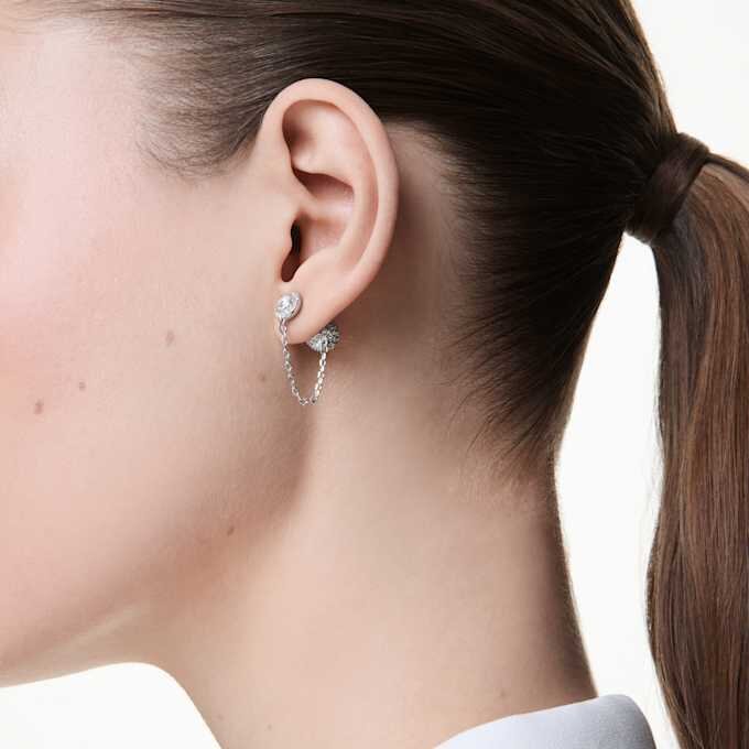 Pendientes «Una Angelic Drop» de corte redondo, blancos, chapados en rodio Pendientes «Una Angelic Drop» de corte redondo, blancos, chapados en rodio