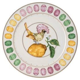 Plato de servicio Idyllia de porcelana, motivo Crystal Print, Flycatcher, multicolor