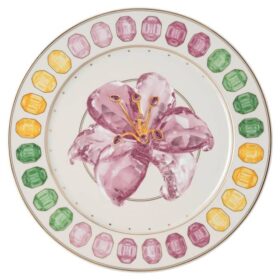 Plato de servicio Idyllia de porcelana, motivo Crystal Print, lirio, multicolor