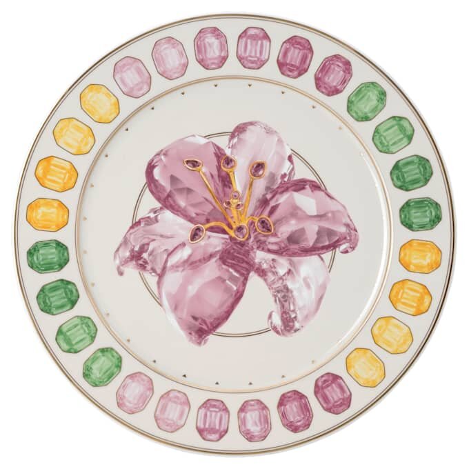 Plato de servicio Idyllia de porcelana, motivo Crystal Print, lirio, multicolor Plato de servicio Idyllia de porcelana, motivo Crystal Print, lirio, multicolor