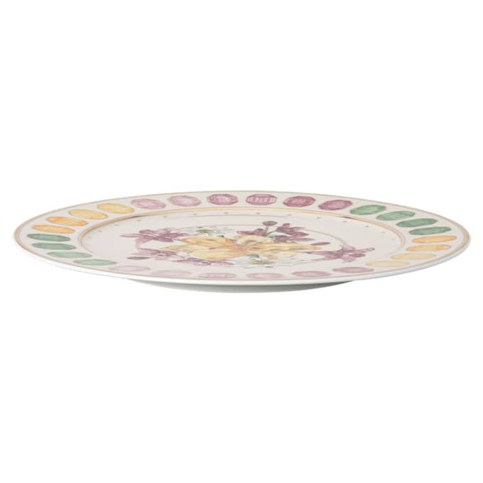 Plato de servicio Idyllia de porcelana, motivo de estampado de cristales, ramo de flores, multicolor Plato de servicio Idyllia de porcelana, motivo de estampado de cristales, ramo de flores, multicolor