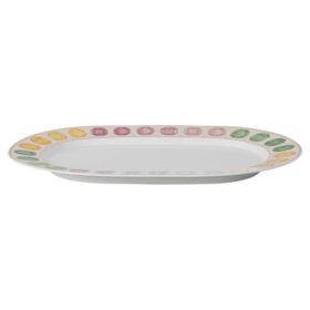 Plato grande Idyllia de porcelana, con motivo de cristales, piedras preciosas, multicolor