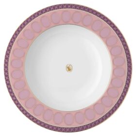 Plato hondo Signum de porcelana, rosa