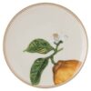 Plato Idyllia de porcelana, motivo impreso en cristal, limón, beige