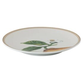 Plato Idyllia de porcelana, motivo impreso en cristal, limón, beige