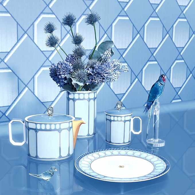 Taza Signum con tapa, de porcelana, azul Taza Signum con tapa, de porcelana, azul
