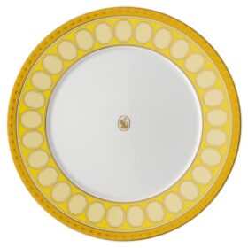 Plato llano Signum de porcelana, amarillo