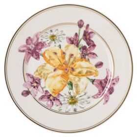 Plato para pan Idyllia de porcelana, motivo Crystal Print, ramo de flores, multicolor