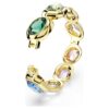 Pulsera Gema con cristales extragrandes, cortes mixtos, multicolor, chapada en tono dorado Pulsera Gema con cristales extragrandes, cortes mixtos, multicolor, chapada en tono dorado
